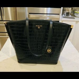 New Michael Kors large black leather handbag.